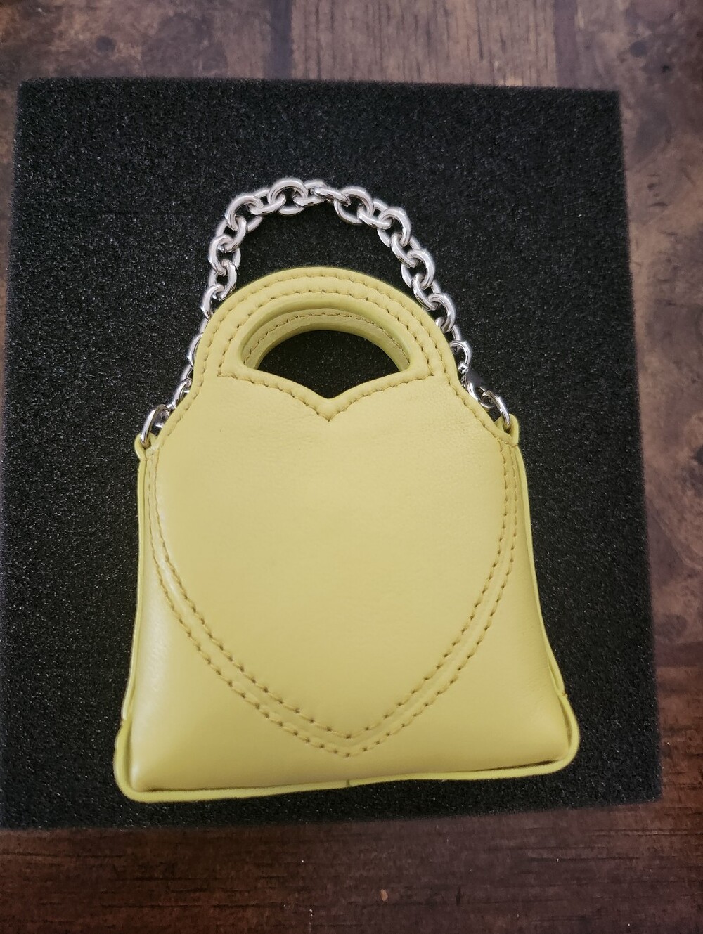 Tiffany & Co. Please Return To Tiffany Yellow Leather Heart Nano Micro Charm Bag - Picture 4 of 7